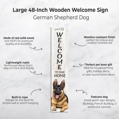 Show full view: E&S PETS German Shepherd Wooden Welcome Sign slide 2 of 6