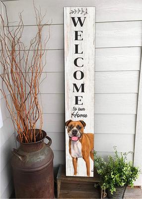 Show full view: E&S PETS Boxer Wooden Welcome Sign slide 5 of 6