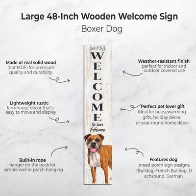 Show full view: E&S PETS Boxer Wooden Welcome Sign slide 2 of 6