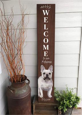 Show full view: E&S PETS French Bulldog Wooden Welcome Sign slide 5 of 6