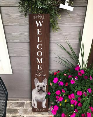 Show full view: E&S PETS French Bulldog Wooden Welcome Sign slide 4 of 6