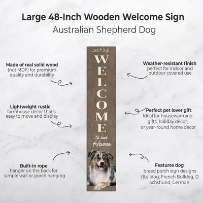 Show full view: E&S PETS Australian Shepherd Wooden Welcome Sign slide 2 of 6
