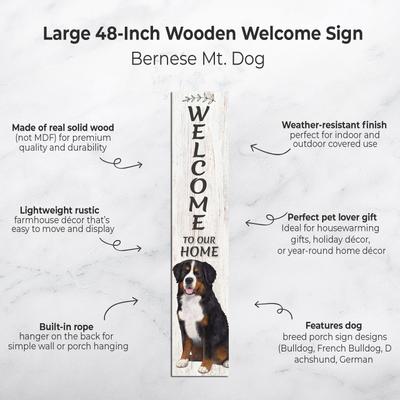 Show full view: E&S PETS Bernese Mt. Dog Wooden Welcome Sign slide 2 of 6