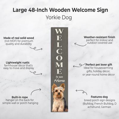Show full view: E&S PETS Yorkie Wooden Welcome Sign slide 2 of 6