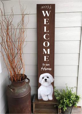 Show full view: E&S PETS Maltese Wooden Welcome Sign slide 5 of 6