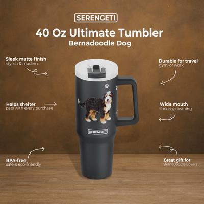 Show full view: E&S PETS Bernadoodle Stainless Steel Tumbler, 40-oz, Gray slide 4 of 6