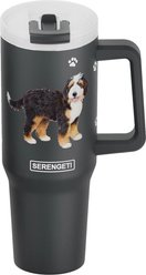 E&S PETS Bernadoodle Stainless Steel Tumbler, 40-oz, Gray