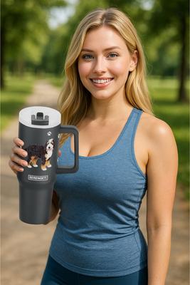 Show full view: E&S PETS Bernadoodle Stainless Steel Tumbler, 40-oz, Gray slide 3 of 6