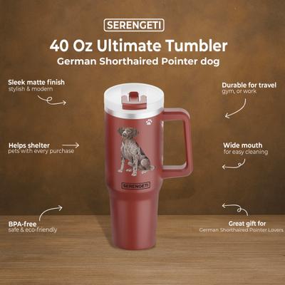 Show full view: E&S PETS German Shorthaired Pointer Stainless Steel Tumbler, 40-oz, Red slide 4 of 6