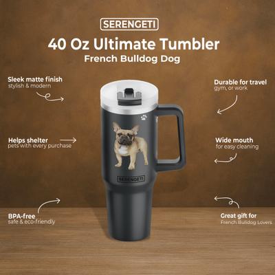 Show full view: E&S PETS French Bulldog Stainless Steel Tumbler, 40-oz, Purple slide 4 of 6