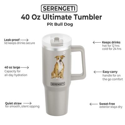 Show full view: E&S PETS Pit Bull Stainless Steel Tumbler, 40-oz, Gray slide 2 of 6