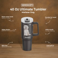 E&S PETS Maltese Stainless Steel Tumbler, 40-oz, Gray slide 2 of 5