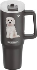 E&S PETS Maltese Stainless Steel Tumbler, 40-oz, Gray