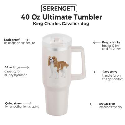 Show full view: E&S PETS Cavalier King Charles Stainless Steel Tumbler, 40-oz, Pink slide 2 of 6