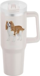E&S PETS Cavalier King Charles Stainless Steel Tumbler, 40-oz, Pink slide 1 of 5