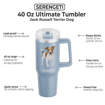 Show full view: E&S PETS Jack Russel Stainless Steel Tumbler, 40-oz, Steel slide 2 of 6
