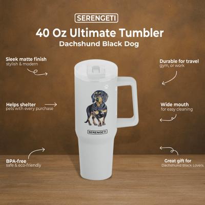 Show full view: E&S PETS Dachshund Stainless Steel Tumbler, 40-oz, Gray slide 4 of 6