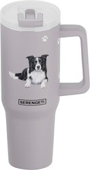 E&S PETS Border Collie Stainless Steel Tumbler, 40-oz, Purple