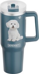 E&S PETS Bichon Frise Stainless Steel Tumbler, 40-oz, Pink