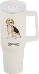 E&S PETS Beagle Stainless Steel Tumbler, 40-oz, Ivory
