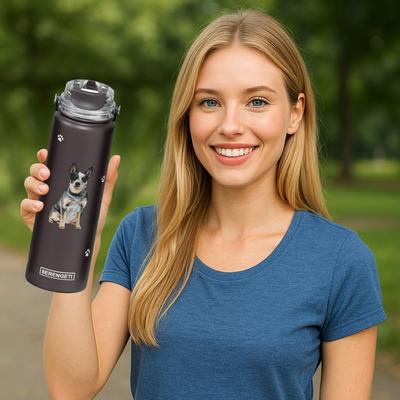 Show full view: E&S PETS Australian Cattle Dog Stainless Steel Water Bottle, 24-oz, Black slide 4 of 5