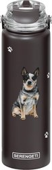 E&S PETS Australian Cattle Dog Stainless Steel Water Bottle, 24-oz, Black