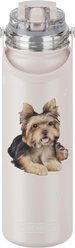 E&S PETS Yorkie Stainless Steel Water Bottle, 24-oz, Pink
