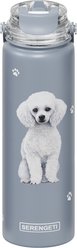 E&S PETS Poodle Stainless Steel Water Bottle, 24-oz, Light Blue