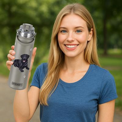 Show full view: E&S PETS Black Lab Stainless Steel Water Bottle, 24-oz, Gray slide 4 of 5