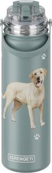 E&S PETS Yellow Lab Stainless Steel Water Bottle, 24-oz, Green