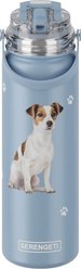 E&S PETS Jack Russell Terrier Stainless Steel Water Bottle, 24-oz, Light Blue