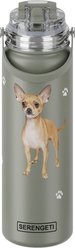 E&S PETS Chihuahua Stainless Steel Water Bottle, 24-oz, Green