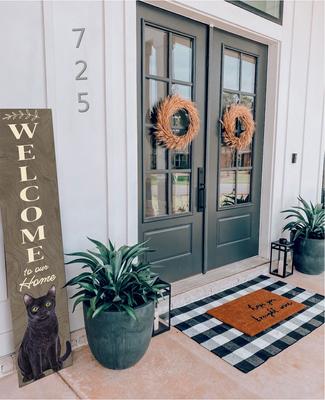 Show full view: E&S PETS Black Cat Wooden Welcome Sign slide 3 of 6