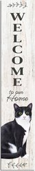 E&S PETS Black & White Cat Wooden Welcome Sign