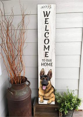 Show full view: E&S PETS German Shepherd Wooden Welcome Sign slide 5 of 6