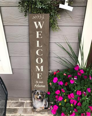 Show full view: E&S PETS Australian Shepherd Wooden Welcome Sign slide 4 of 6