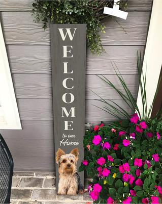 Show full view: E&S PETS Yorkie Wooden Welcome Sign slide 4 of 6