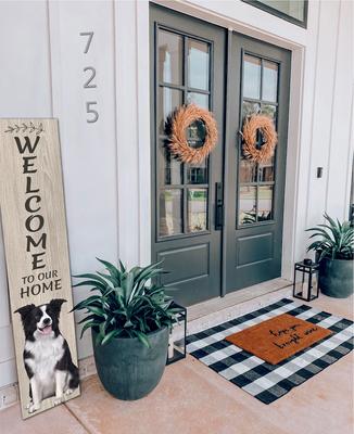 Show full view: E&S PETS Border Collie Wooden Welcome Sign slide 3 of 6