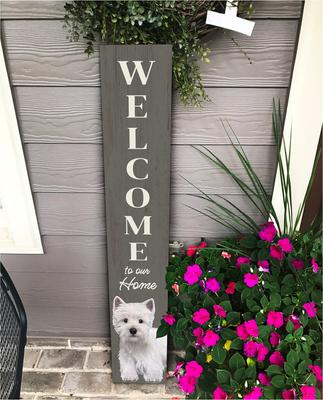 Show full view: E&S PETS Westie Wooden Welcome Sign slide 4 of 6
