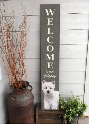 Show full view: E&S PETS Westie Wooden Welcome Sign slide 5 of 6