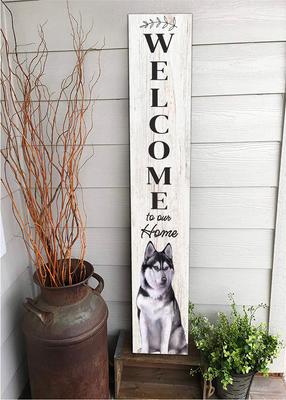 Show full view: E&S PETS Siberian Husky Wooden Welcome Sign slide 5 of 6