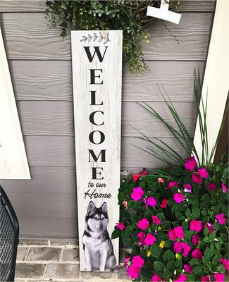 Show full view: E&S PETS Siberian Husky Wooden Welcome Sign slide 4 of 6