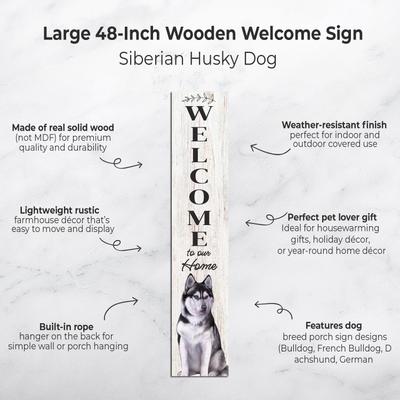 Show full view: E&S PETS Siberian Husky Wooden Welcome Sign slide 2 of 6