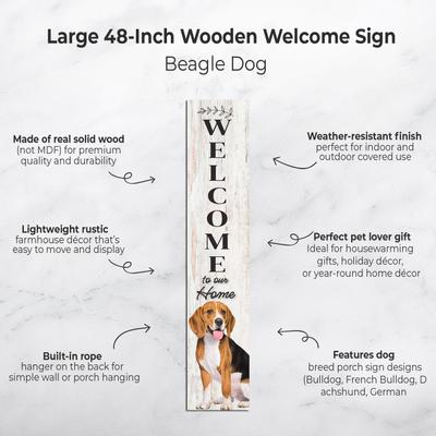 Show full view: E&S PETS Beagle Wooden Welcome Sign slide 2 of 6