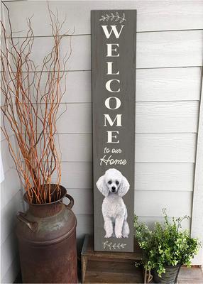 Show full view: E&S PETS Poodle Wooden Welcome Sign slide 5 of 6