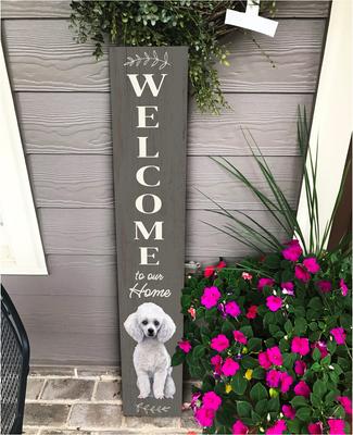 Show full view: E&S PETS Poodle Wooden Welcome Sign slide 4 of 6