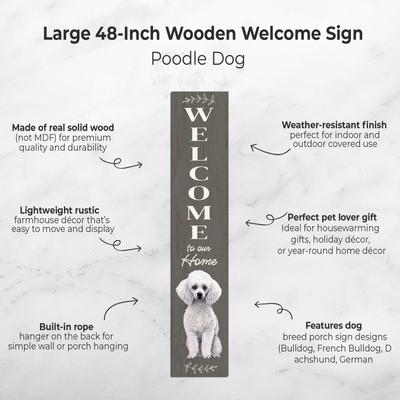 Show full view: E&S PETS Poodle Wooden Welcome Sign slide 2 of 6