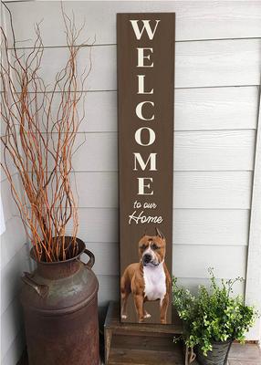 Show full view: E&S PETS Pit Bull Wooden Welcome Sign slide 5 of 6