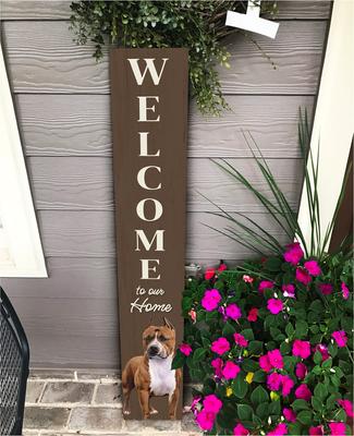 Show full view: E&S PETS Pit Bull Wooden Welcome Sign slide 4 of 6