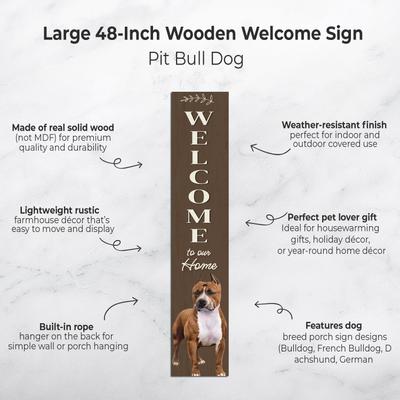 Show full view: E&S PETS Pit Bull Wooden Welcome Sign slide 2 of 6